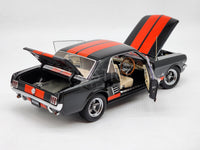 READ Classic Carlectables 1966 Ford Mustang Custom Black / Orange 1:18 Scale Used