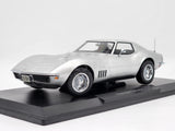 Norev 1969 Chevrolet Corvette C3 Coupe Metallic Silver 189032 1:18 - New