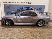 AUTOart Nissan Skyline R34 GTR S-Tune S1 Athlete Silver 1:18 Scale Model Car