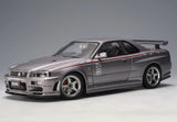 AUTOart Nissan Skyline R34 GTR S-Tune S1 Athlete Silver 1:18 Scale Model Car