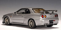 AUTOart Nissan Skyline R34 GTR V-Spec Silver 1:18 Scale Model Car